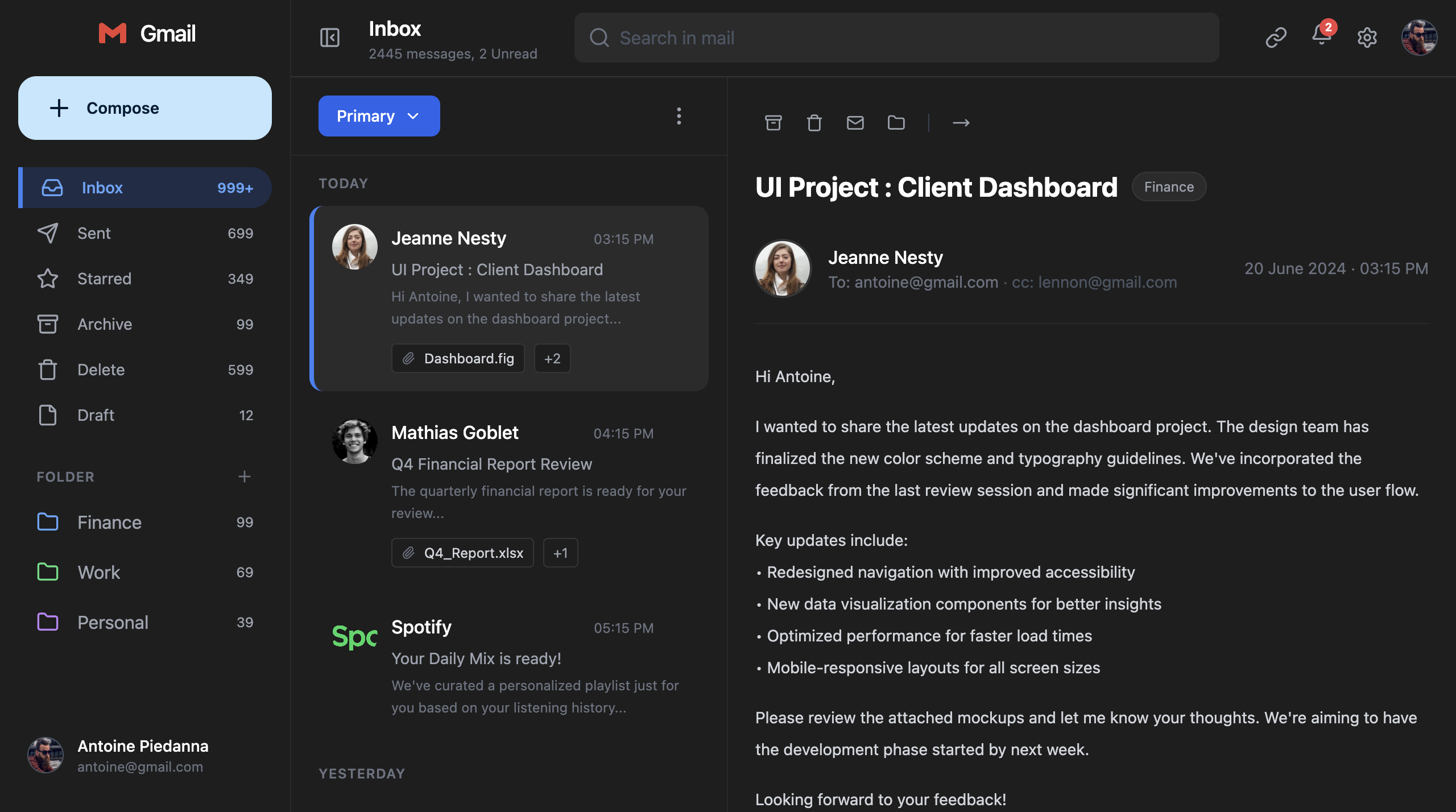 Preview of Gmail Redesign